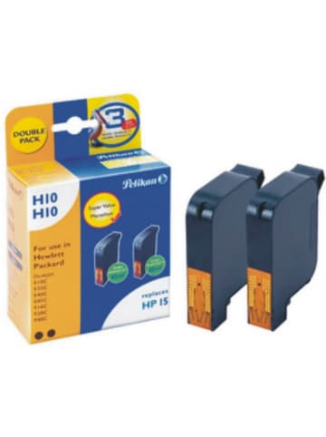 Pelikan Tintenpatrone kompatibel mit HP C6615D schwarz Packung mit 2 Stück