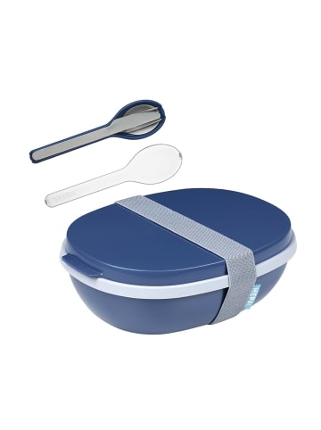 Mepal Lunchbox Duo mit Besteck Ellipse 22,5 x 17,5 cm in Nordic Denim