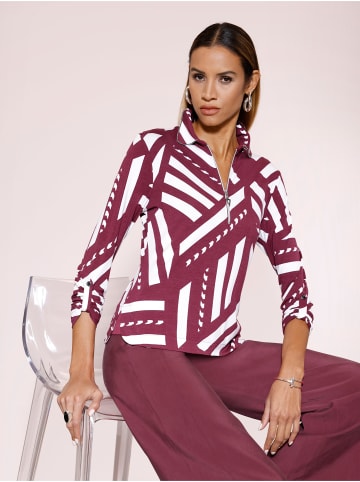 creation L Poloshirt in bordeaux-weiß-bedruckt