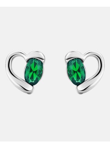 Diamant L'éternel Ohrringe aus 585 Weißgold mit Smaragd