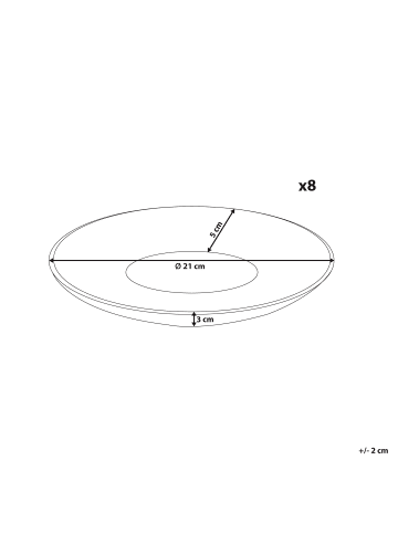 Beliani 8er-Set Teller und Schüsseln NETTLE in Weiß