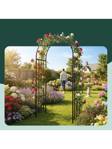 Rosenbogen in Schwarz - (B)114 x (H)206 x (T)50 cm