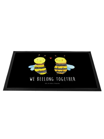 Mr. & Mrs. Panda Teppichmatte Biene Verliebt mit Spruch in Schwarz
