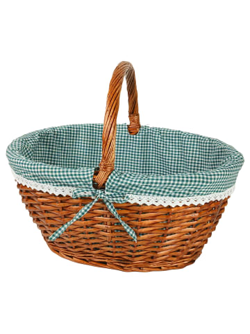 kobolo Einkaufskorb GREEN CHECK in Braun