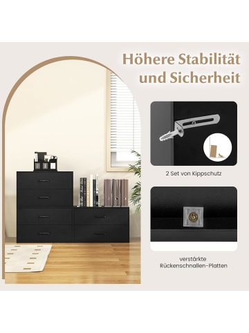 COSTWAY Kommode mit 2 Schubladen in Schwarz