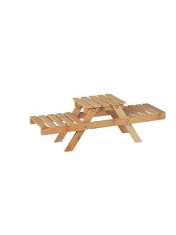 relaxdays Blumentreppe in Natur - (B)51,5 x (H)17 x (T)15 cm