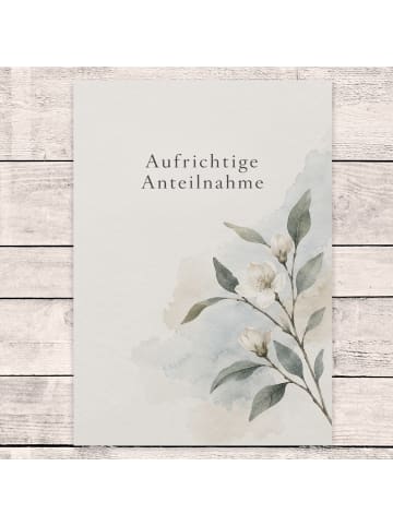 Mr. & Mrs. Panda Abschiedskarte Zweig minimalistisch Design mit ... in Weiß