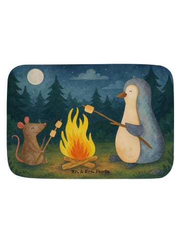 Mr. & Mrs. Panda Badteppich Pinguin Lagerfeuer Design ohne Spruch in Weiß
