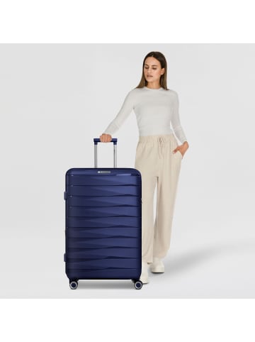 Franky London 4 Rollen Trolley L 74 cm mit Dehnfalte dark blue