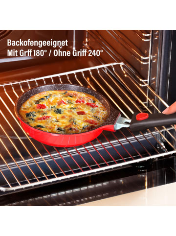 Stoneline SMART Pfannen-Set 3-teilig, abnehmbarer Griff in Rubin rot