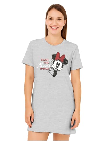 Disney Disney Minnie Mouse Nachthemd Schlafshirt Pyjama Kurzarm Oberteil in grau