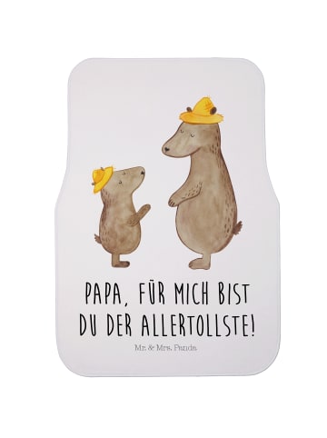 Mr. & Mrs. Panda Fahrer Autofußmatte Bären mit Hut mit Spruch in Weiß
