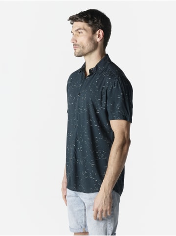 KOROSHI Herren kurzarm-viskosehemd in Schwarz