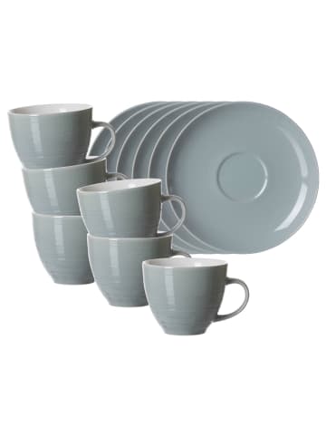 Ritzenhoff & Breker 6er Set Kaffeetassen mit Untertassen Suomi 260 ml in Blau