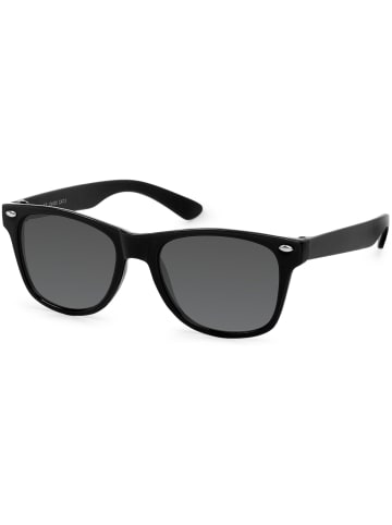 styleBREAKER Nerd Sonnenbrille in Schwarz / Grau Volltönung