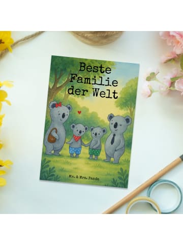 Mr. & Mrs. Panda Postkarte Koala Familie zwei Design mit Spruch in Weiß
