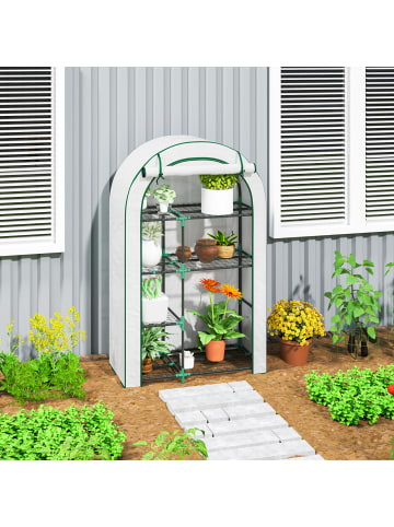 Outsunny Gewächshaus 100L x 45B x 160H cm Weiß
