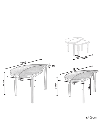 Beliani 2er-Set Couchtisch PARALIA in /Beige