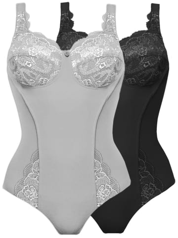 SUSA 2er Pack Body ohne Bügel Latina in Schwarz grau