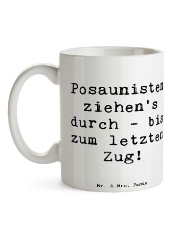 Mr. & Mrs. Panda Kaffeebecher Spruch Trombone Durchzieher mit Sp... in Weiß