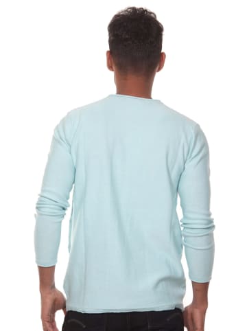 FIOCEO Pullover Rundhals slim fit in türkis