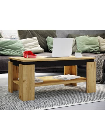 VCM  Holz Sofatisch Couchtisch Beistelltisch Rolas in Honig-Eiche / Schwarz