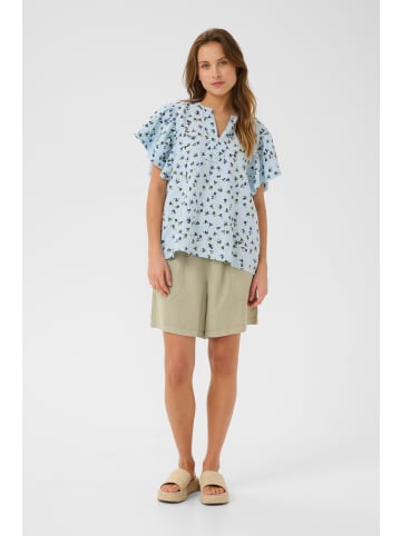 CULTURE Kurzarm-Bluse CUpuglia in Blue Flower