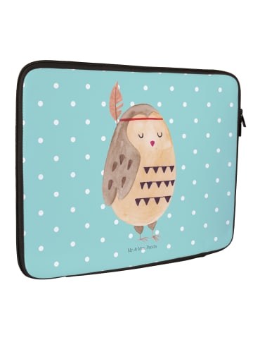 Mr. & Mrs. Panda Notebooktasche Eule Federschmuck ohne Spruch in Türkis Pastell