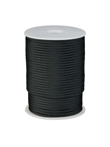 relaxdays Paracord in Schwarz - 4 mm x 80 m