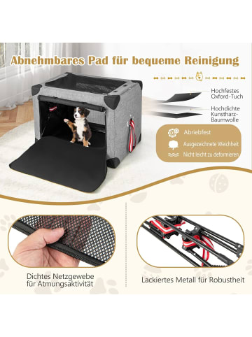 COSTWAY Hunde-Transportboxen M in Grau