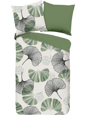 Good Morning Renforcé Wendebettwäsche in grün-weiß