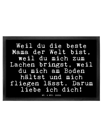 Mr. & Mrs. Panda Fußmatte außen Weil du die beste... mit Spruch in Schwarz