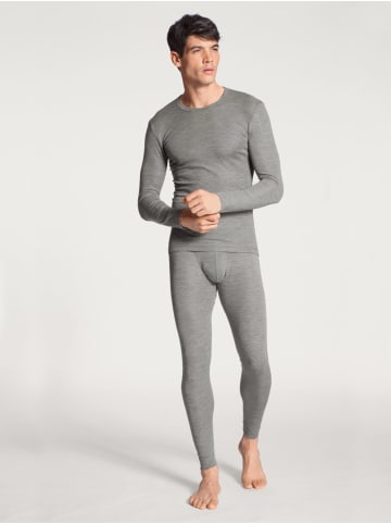 Calida lange Unterhose Wool&Silk in Platin melange