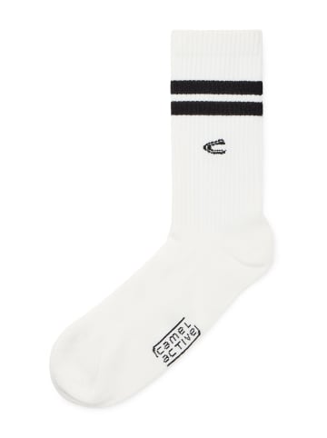 Camel Active 6er-Pack Unisex Socken mit Streifen-Detail in Weiß/Schwarz
