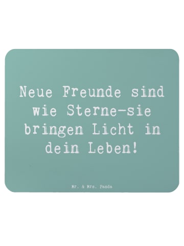 Mr. & Mrs. Panda Mauspad Spruch Neue Freunde finden mit Spruch in Meeresbrise
