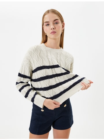 KOTON Sweater in Ekru Gestreift