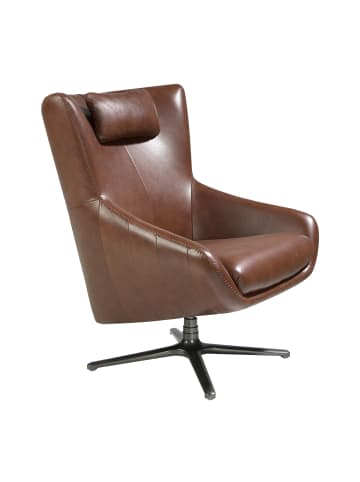 Angel Cerdá Drehbarer Sessel 5089 in Cognacbraun / Anthrazitgrau – (B)76 x (H)90 x (T)100 cm