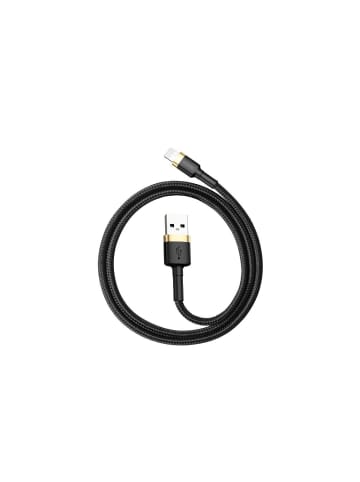 Wisam® Baseus QC3.0 2.4A Schnell-Ladekabel Lightning Kabel 2,4A 1m schwarz-gold
