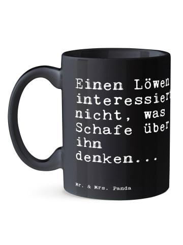 Mr. & Mrs. Panda Tasse Einen Löwen interessiert nicht,... mit Sp... in Schwarz