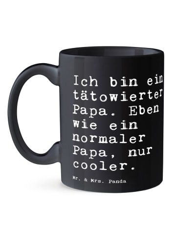 Mr. & Mrs. Panda Kaffeebecher Ich bin ein tätowierter... mit Spruch in Schwarz