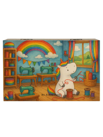 Mr. & Mrs. Panda Box aus Holz Einhorn Näherin Design ohne Spruch in Weiß