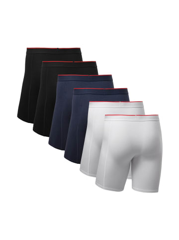 DANISH ENDURANCE Boxershorts Bamboo Trunks Extra Long in black_red_navy_white