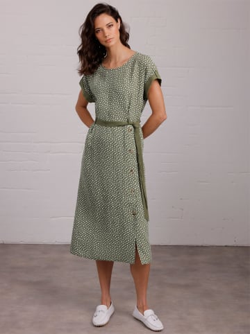 creation L Druckkleid in khaki-weiß-bedruckt