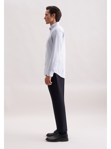 Seidensticker Flanellhemd Slim in Mittelblau