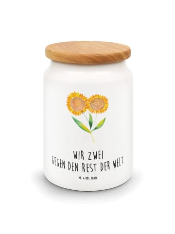 Mr. & Mrs. Panda zuckerdose Blume Sonnenblume mit Spruch in Weiß