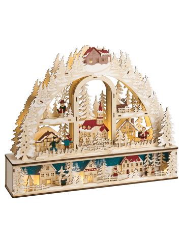 Beliani LED Deko NORSJO in Braun/Bunt - (W) 44 x (H) 36 x (L) 9 cm