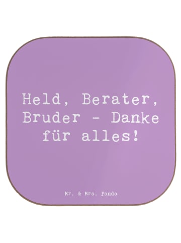 Mr. & Mrs. Panda Untersetzer Tasse Spruch Held Bruder mit Spruch in Lavendeltraum