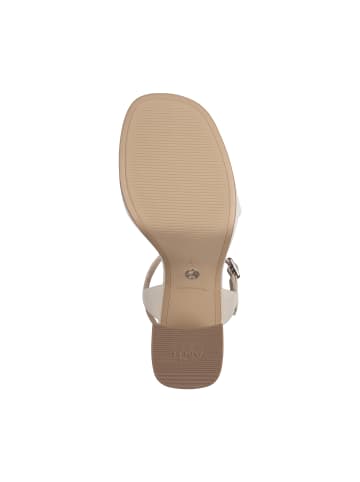 Tamaris Sandalen mit Absatz aus Leder Elfenbein-Lackleder