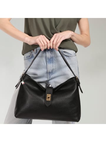 Florence Florence Schultertasche Leder schwarz ca. 37cm