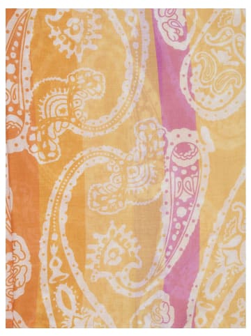 Faera Eleganter Schal Fransen Paisley Muster weiches Material in Orange